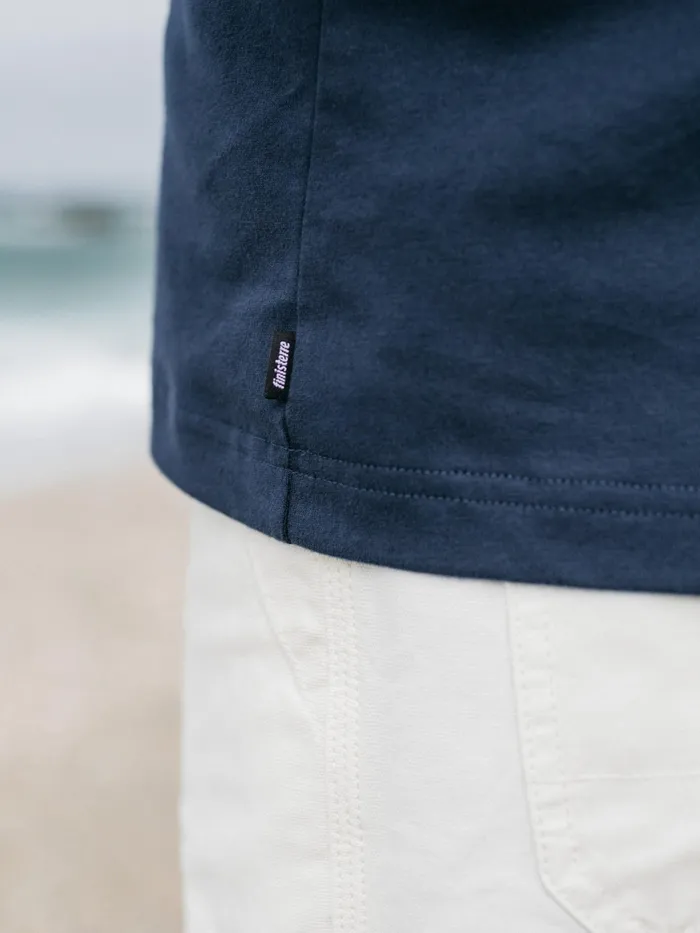 Finisterre TShirts Men Harlyn Logo TShirt Navy