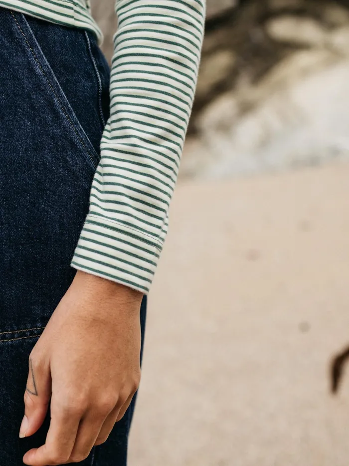 Finisterre Tops and TShirts Women Eldon Long Sleeve TShirt Pine Shadowecrutea Green