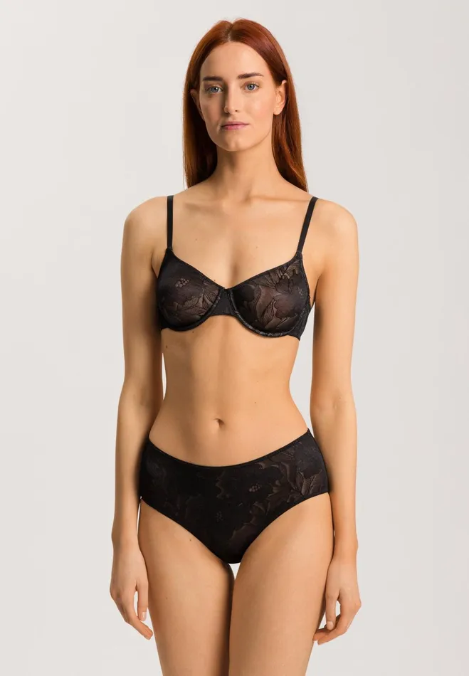 Floral Underwire Bra Black Beauty Women HANRO Underwire Bras