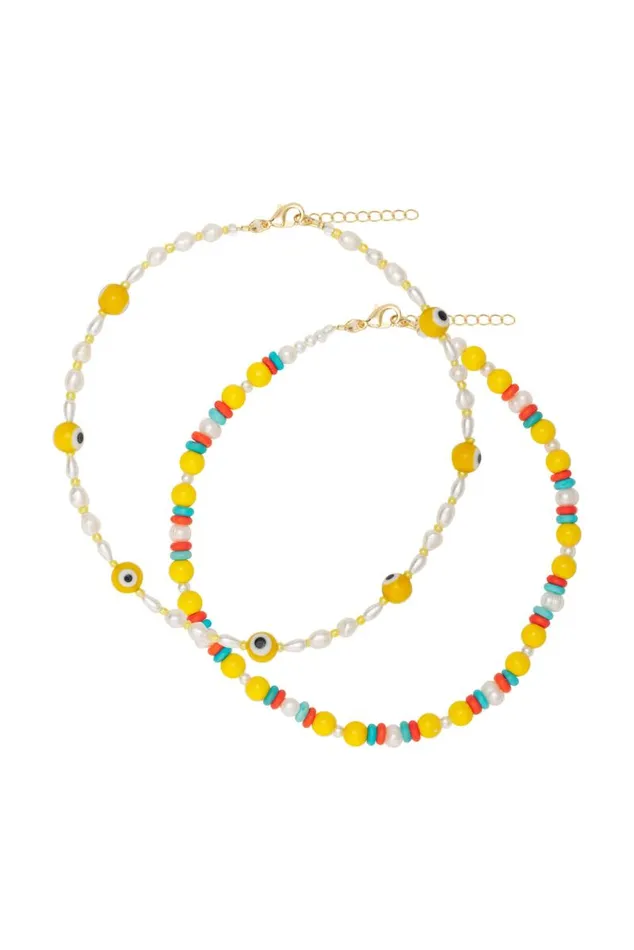 For Love and Lemons Accessories Tootsie Jewelry Evil Eye Necklace 2Pack Yellow 8211 Women For Love and Lemons Accessories Tootsie Jewelry Evil Eye Necklace 2Pack Yellow 8211 Women