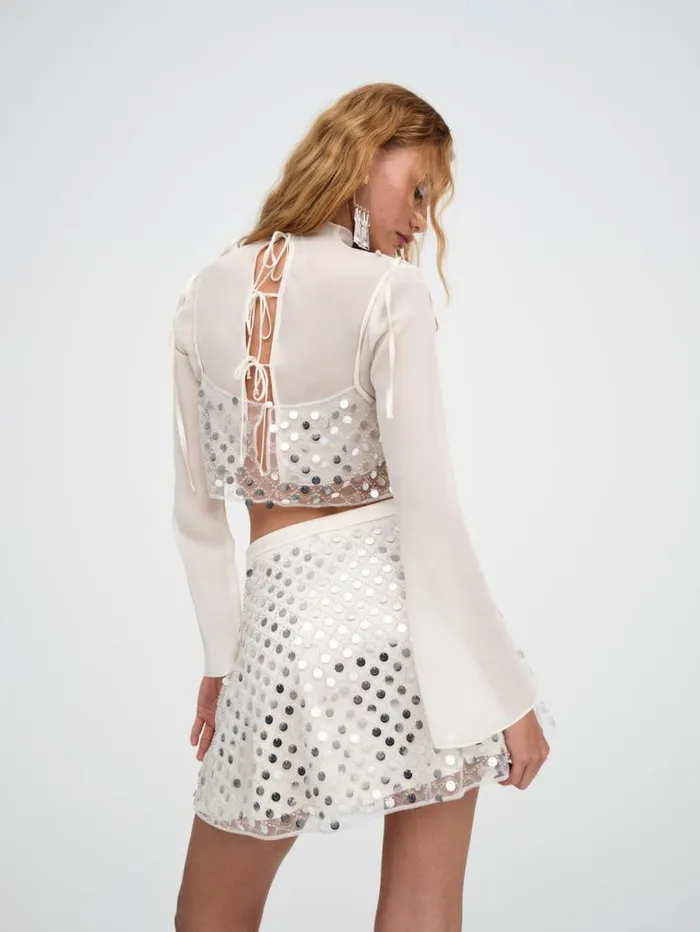 For Love and Lemons Bottoms Charelle Mini Skirt Silver 8211 Women