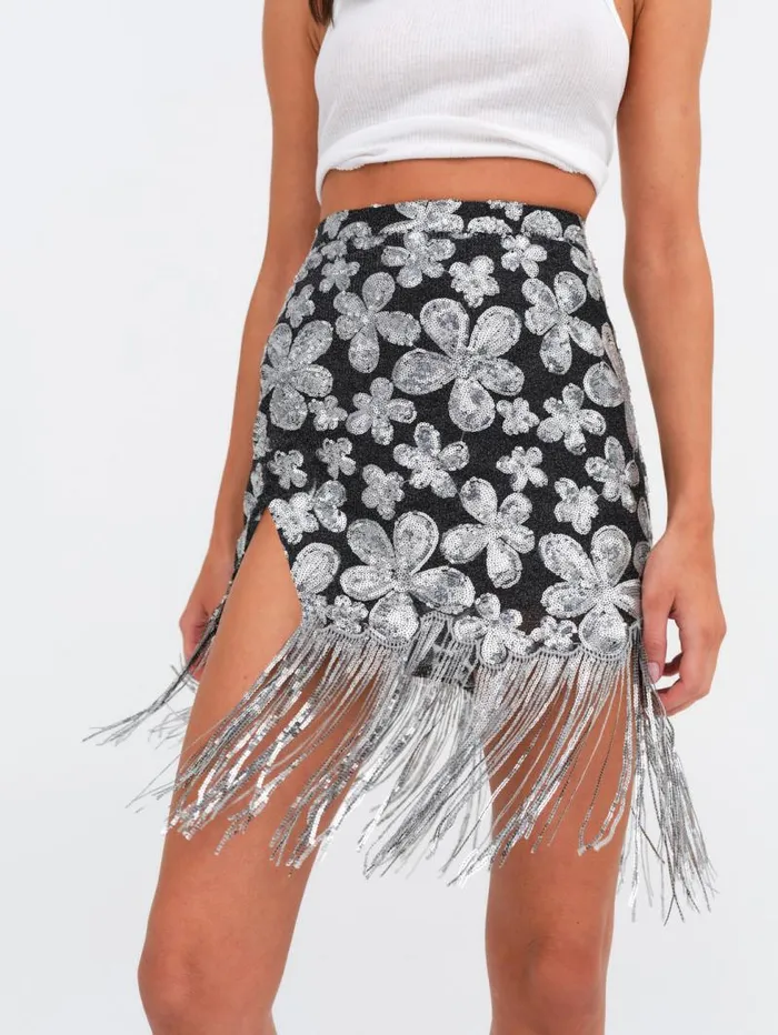 For Love and Lemons Bottoms Colette Mini Skirt Silver 8211 Women