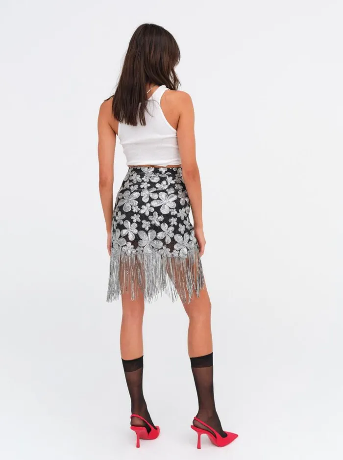 For Love and Lemons Bottoms Colette Mini Skirt Silver 8211 Women For Love and Lemons Bottoms Colette Mini Skirt Silver 8211 Women