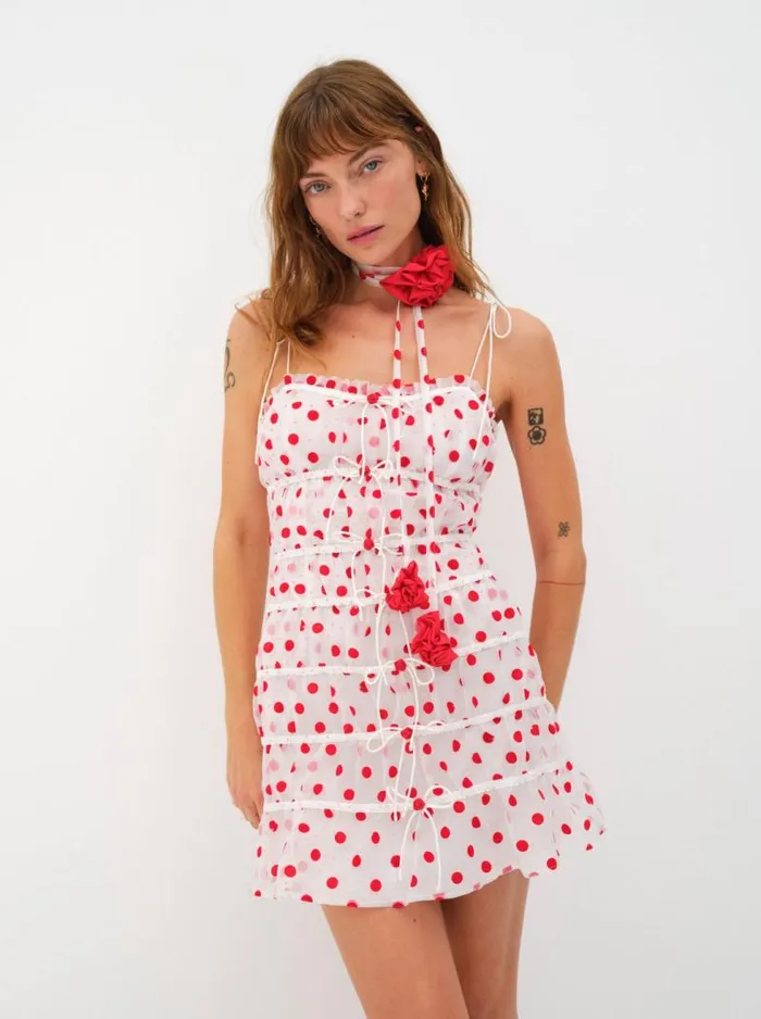 For Love and Lemons Dresses Agata Mini Dress Red 8211 Women