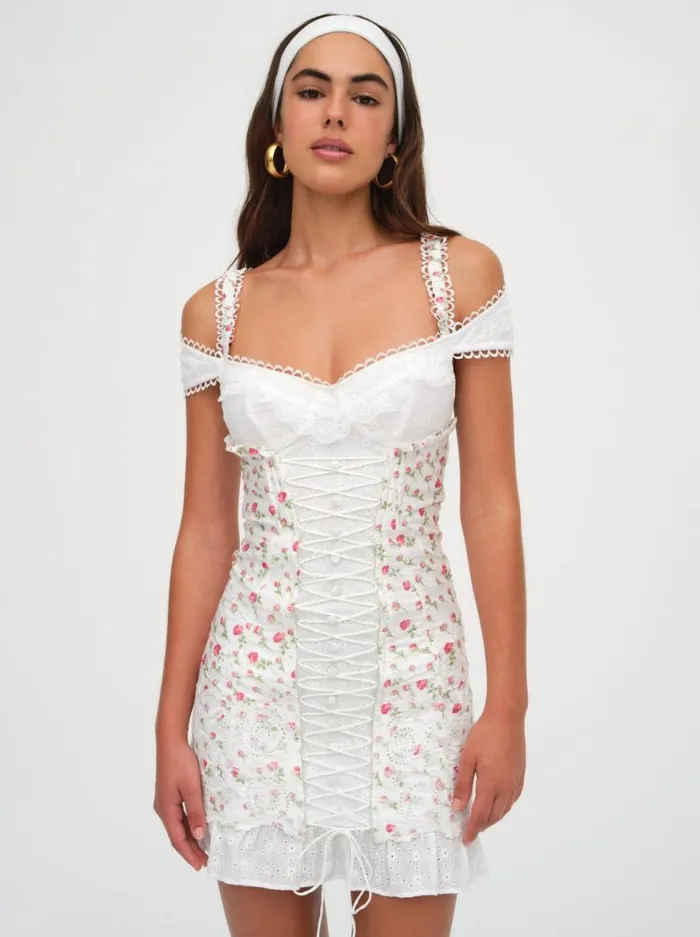 For Love and Lemons Dresses Baela Corset Mini Dress White 8211 Women