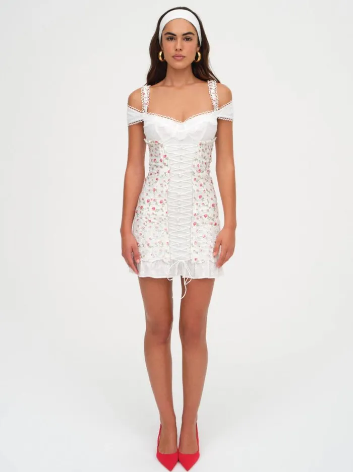 For Love and Lemons Dresses Baela Corset Mini Dress White 8211 Women For Love and Lemons Dresses Baela Corset Mini Dress White 8211 Women
