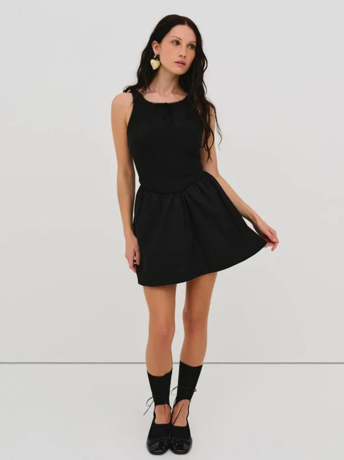 For Love and Lemons Dresses Billie Pointelle Mini Dress Black 8211 Women For Love and Lemons Dresses Billie Pointelle Mini Dress Black 8211 Women