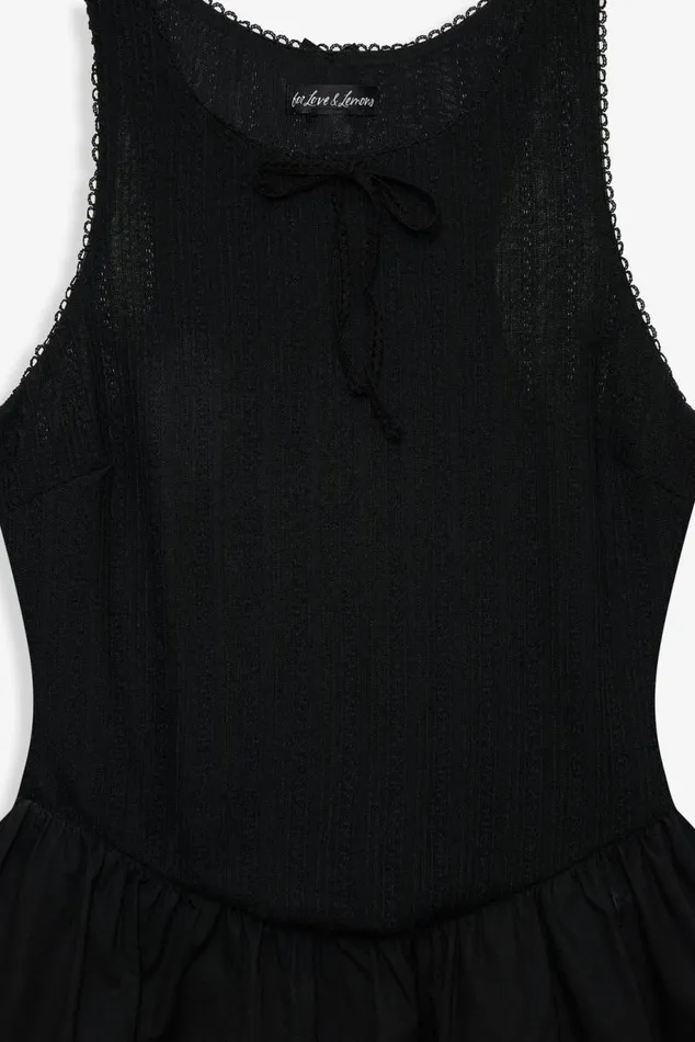 For Love and Lemons Dresses Billie Pointelle Mini Dress Black 8211 Women For Love and Lemons Dresses Billie Pointelle Mini Dress Black 8211 Women