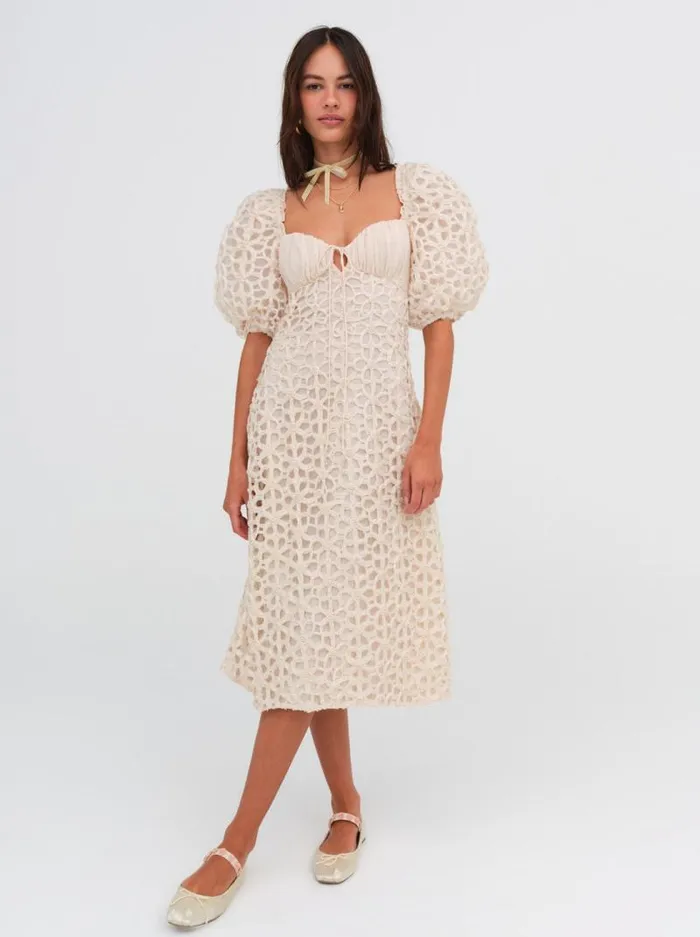 For Love and Lemons Dresses Brooke Midi Dress White 8211 Women