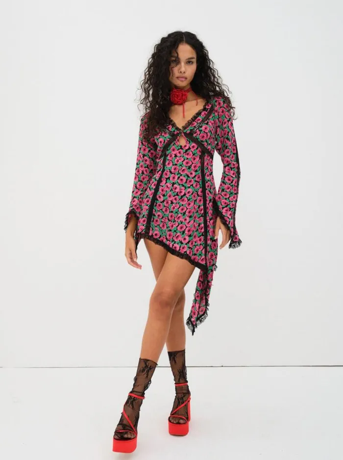 For Love and Lemons Dresses Brunello Asymmetrical Dress Red 8211 Women