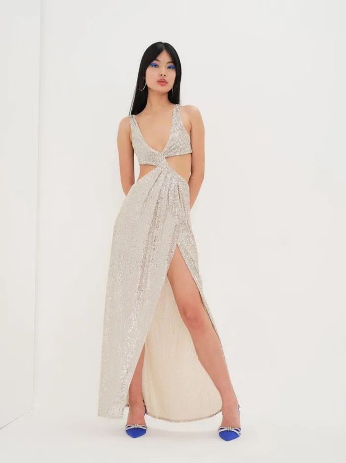 For Love and Lemons Dresses Candice Maxi Dress Silver 8211 Women For Love and Lemons Dresses Candice Maxi Dress Silver 8211 Women