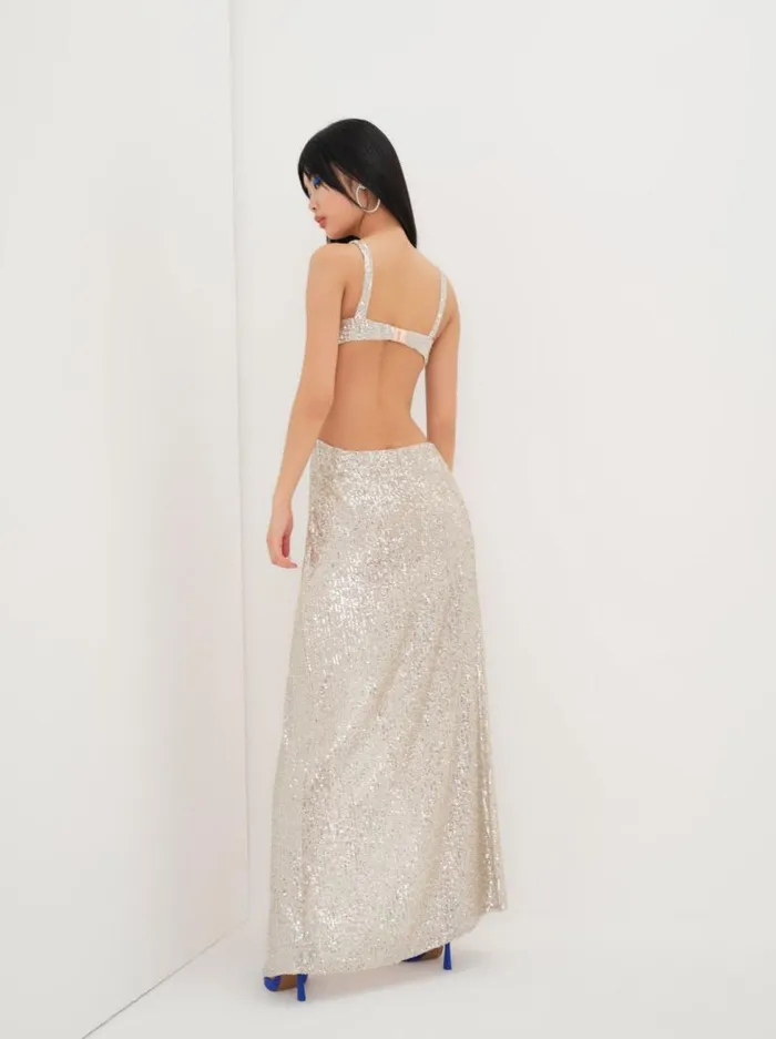 For Love and Lemons Dresses Candice Maxi Dress Silver 8211 Women For Love and Lemons Dresses Candice Maxi Dress Silver 8211 Women