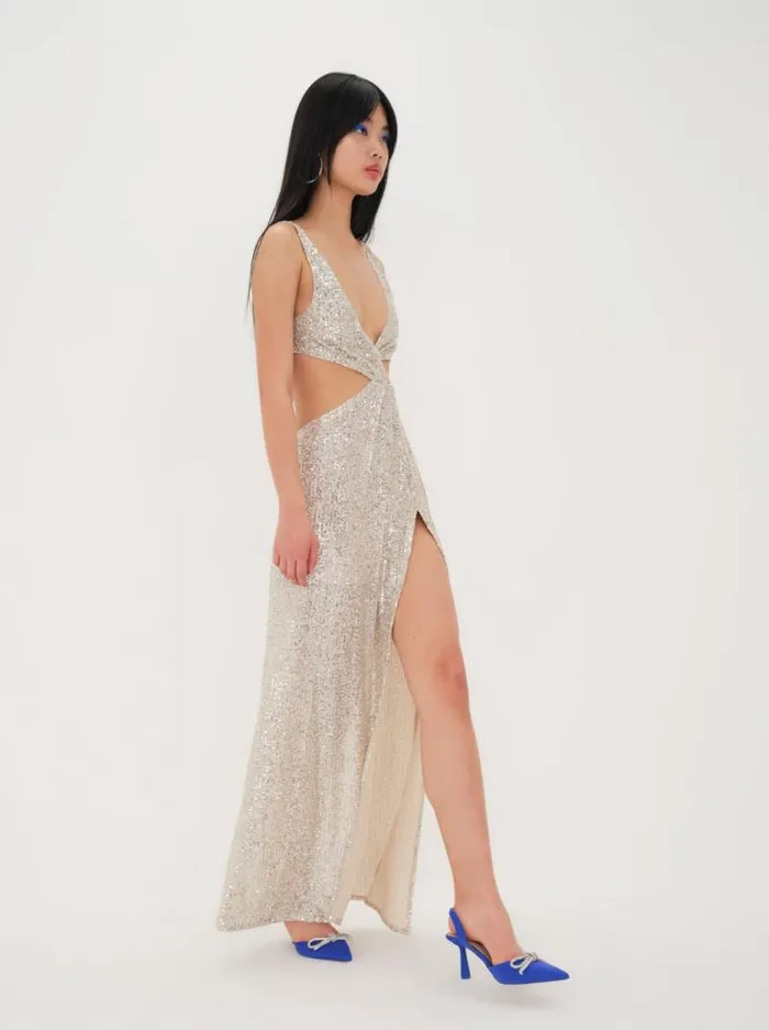 For Love and Lemons Dresses Candice Maxi Dress Silver 8211 Women For Love and Lemons Dresses Candice Maxi Dress Silver 8211 Women