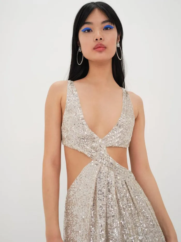 For Love and Lemons Dresses Candice Maxi Dress Silver 8211 Women For Love and Lemons Dresses Candice Maxi Dress Silver 8211 Women