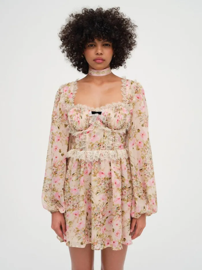 For Love and Lemons Dresses Emmaline Mini Dress Yellow 8211 Women