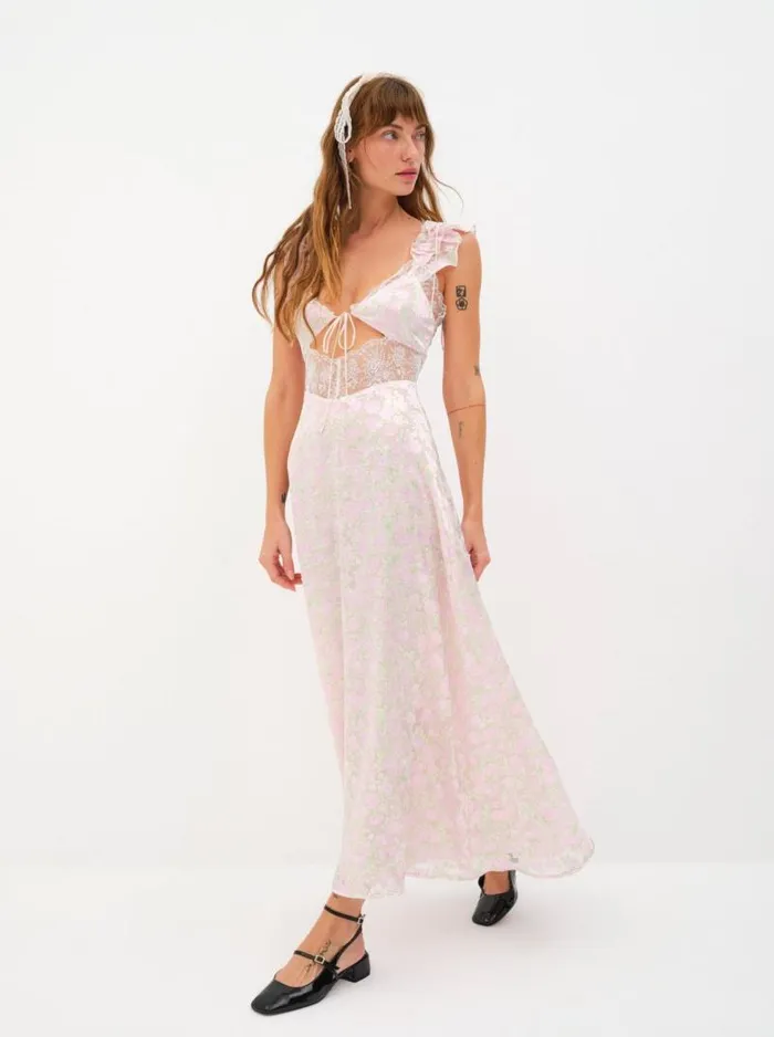 For Love and Lemons Dresses Estelle Maxi Dress Pink 8211 Women