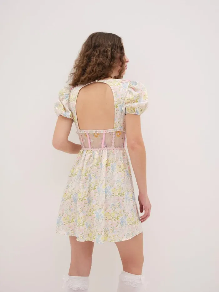 For Love and Lemons Dresses Glitter Garden Cap Sleeve Slip Dress Multi 8211 Women