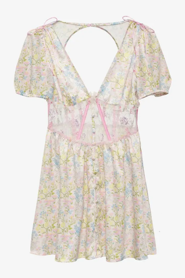 For Love and Lemons Dresses Glitter Garden Cap Sleeve Slip Dress Multi 8211 Women