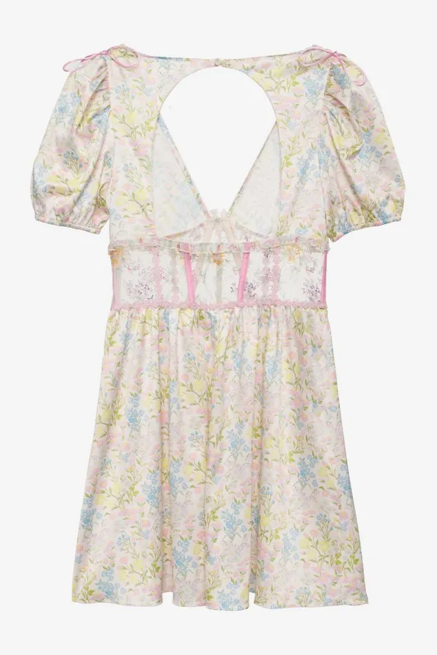 For Love and Lemons Dresses Glitter Garden Cap Sleeve Slip Dress Multi 8211 Women