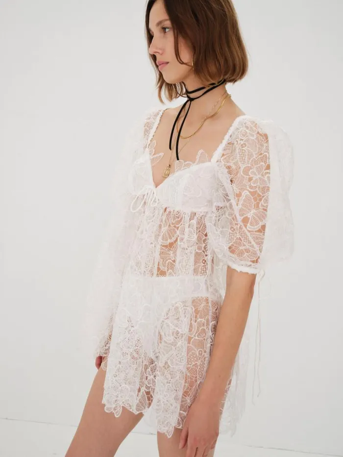 For Love and Lemons Dresses Logan Mini Dress White 8211 Women For Love and Lemons Dresses Logan Mini Dress White 8211 Women