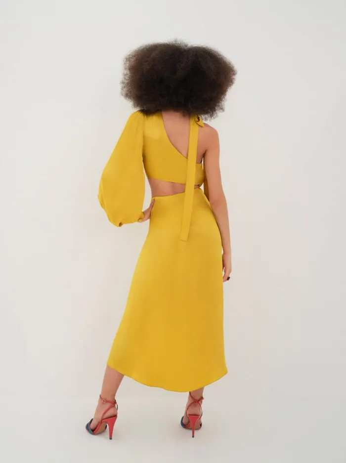 For Love and Lemons Dresses Mila Midi Dress Yellow 8211 Women For Love and Lemons Dresses Mila Midi Dress Yellow 8211 Women