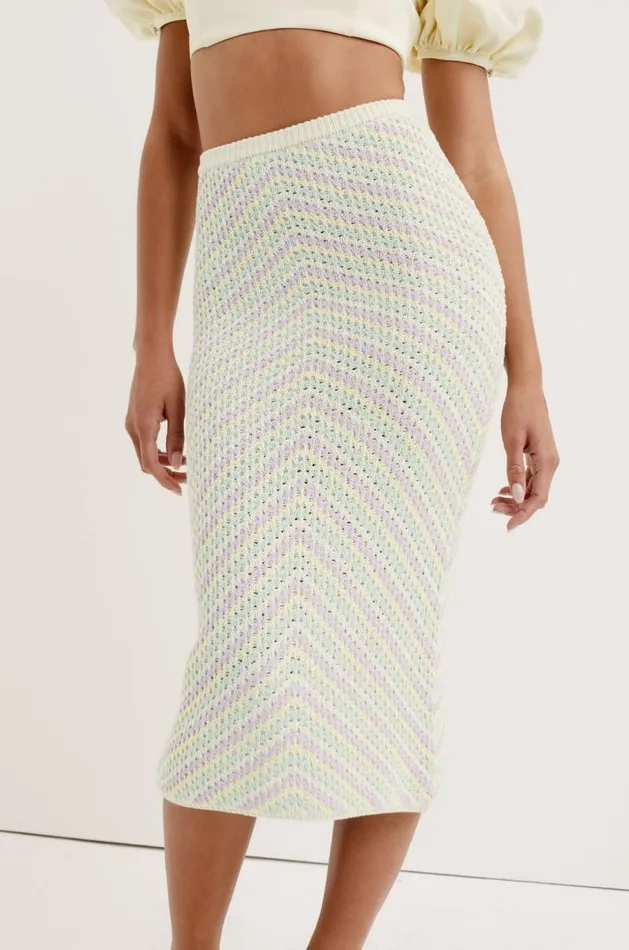 For Love and Lemons Knitwear Bette Midi Skirt Lavender 8211 Women
