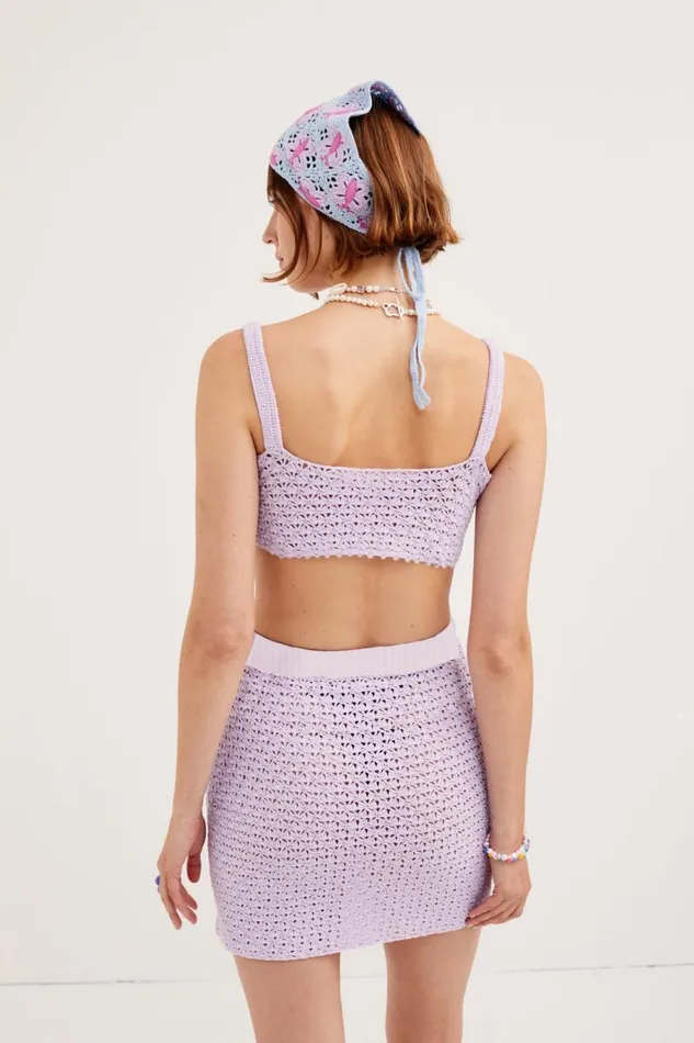 For Love and Lemons Knitwear Charlotte Mini Skirt Purple 8211 Women For Love and Lemons Knitwear Charlotte Mini Skirt Purple 8211 Women