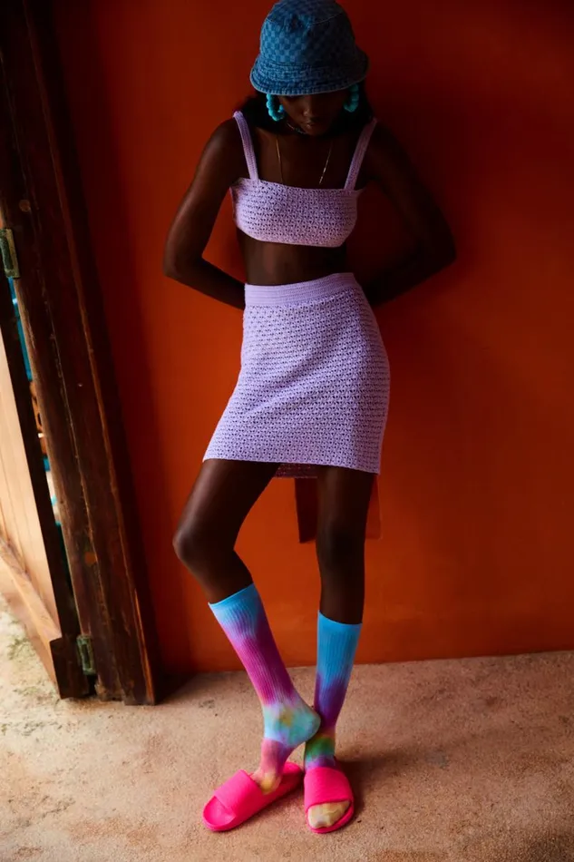 For Love and Lemons Knitwear Charlotte Mini Skirt Purple 8211 Women For Love and Lemons Knitwear Charlotte Mini Skirt Purple 8211 Women