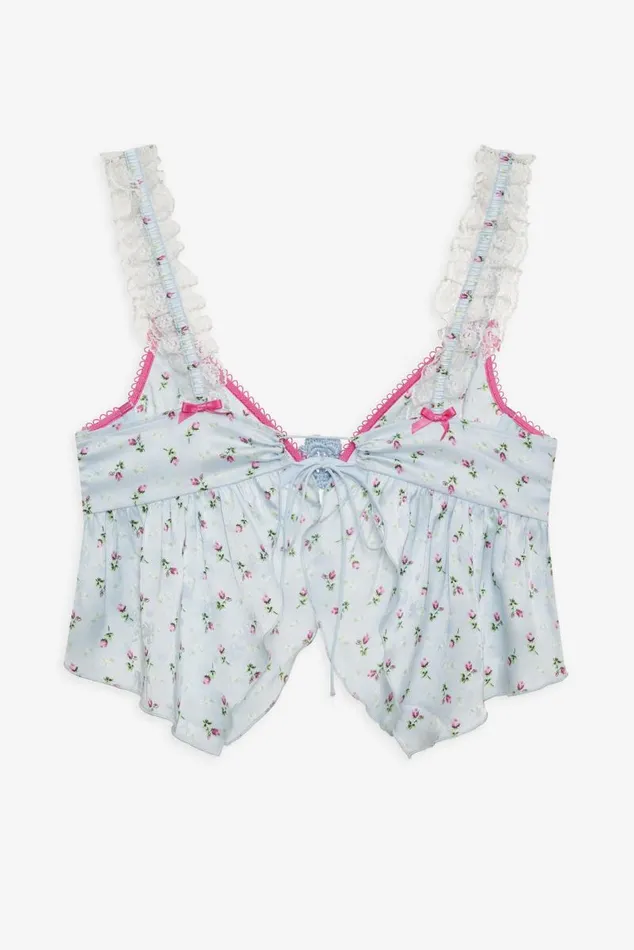 For Love and Lemons Lingerie Aurelia Sleep Top Blue 8211 Women For Love and Lemons Lingerie Aurelia Sleep Top Blue 8211 Women