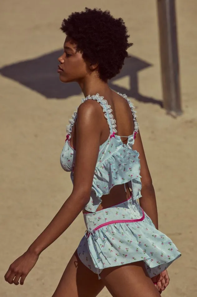 For Love and Lemons Lingerie Aurelia Sleep Top Blue 8211 Women For Love and Lemons Lingerie Aurelia Sleep Top Blue 8211 Women
