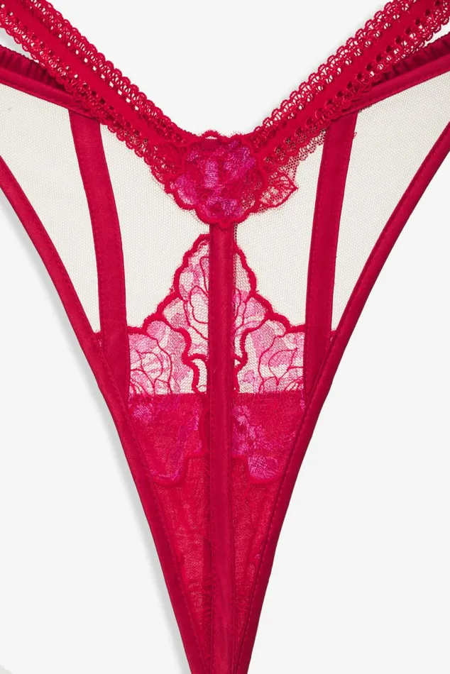 For Love and Lemons Lingerie Cordelia Thong Panty Red 8211 Women For Love and Lemons Lingerie Cordelia Thong Panty Red 8211 Women