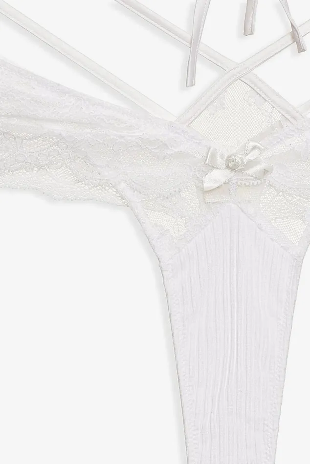 For Love and Lemons Lingerie Dahlia Thong Panty White 8211 Women For Love and Lemons Lingerie Dahlia Thong Panty White 8211 Women