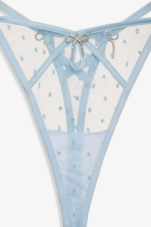 For Love and Lemons Lingerie Izzy Thong Panty Blue 8211 Women For Love and Lemons Lingerie Izzy Thong Panty Blue 8211 Women