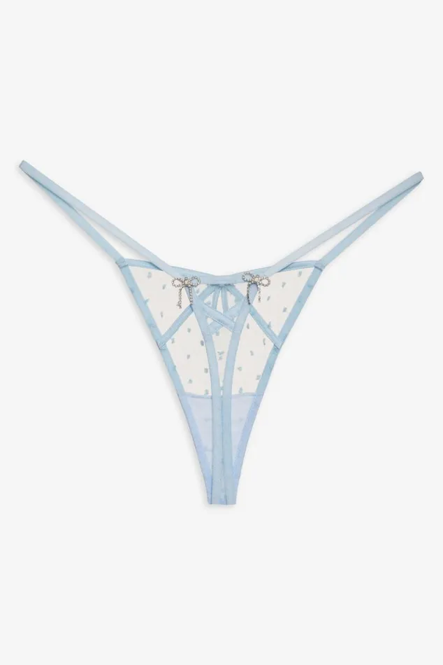 For Love and Lemons Lingerie Izzy Thong Panty Blue 8211 Women For Love and Lemons Lingerie Izzy Thong Panty Blue 8211 Women