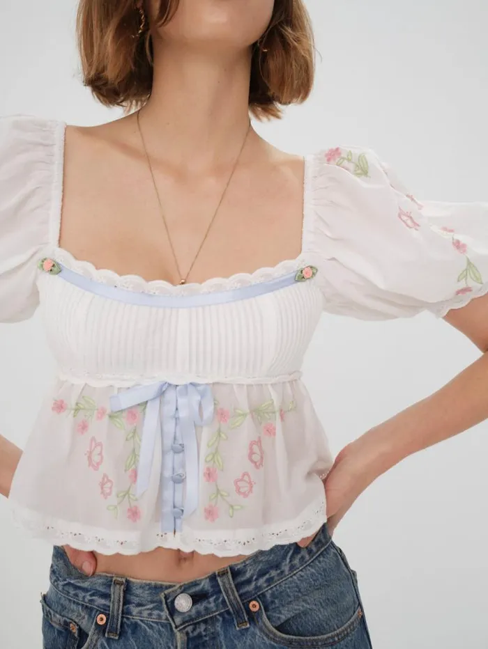 For Love and Lemons Tops Carrington Blouse White 8211 Women For Love and Lemons Tops Carrington Blouse White 8211 Women