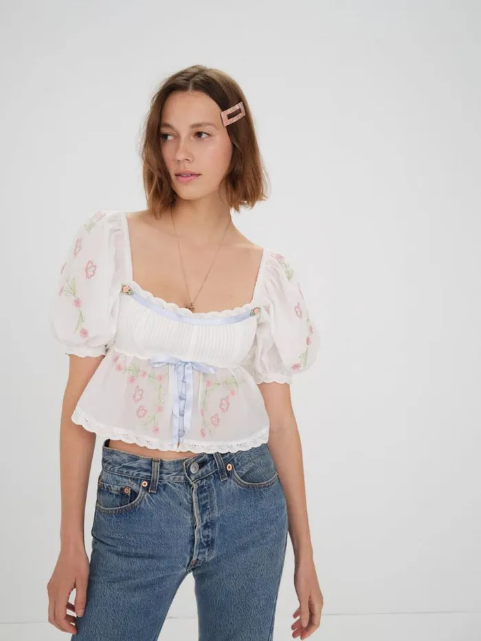 For Love and Lemons Tops Carrington Blouse White 8211 Women For Love and Lemons Tops Carrington Blouse White 8211 Women