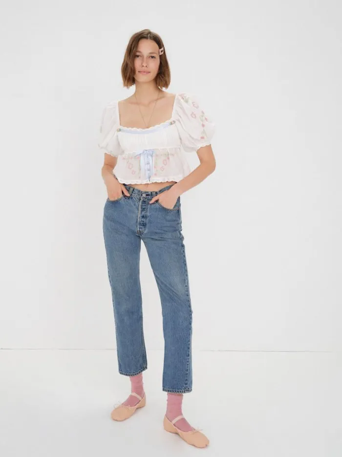 For Love and Lemons Tops Carrington Blouse White 8211 Women For Love and Lemons Tops Carrington Blouse White 8211 Women