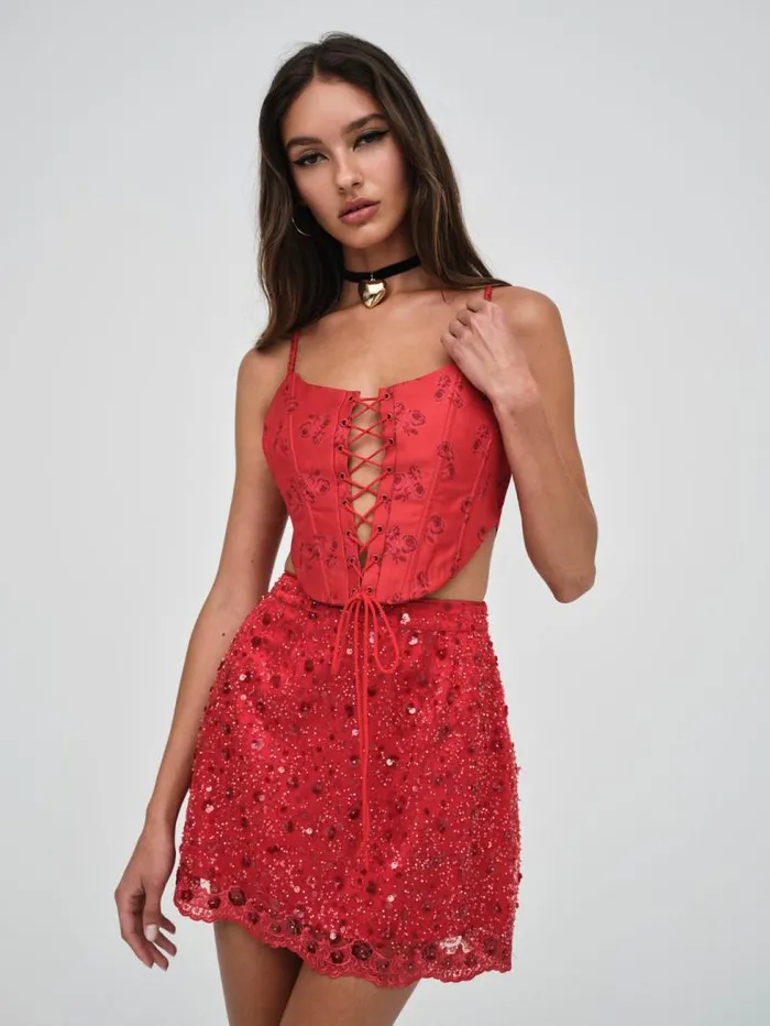 For Love and Lemons Tops Lillian Corset Top Red 8211 Women For Love and Lemons Tops Lillian Corset Top Red 8211 Women