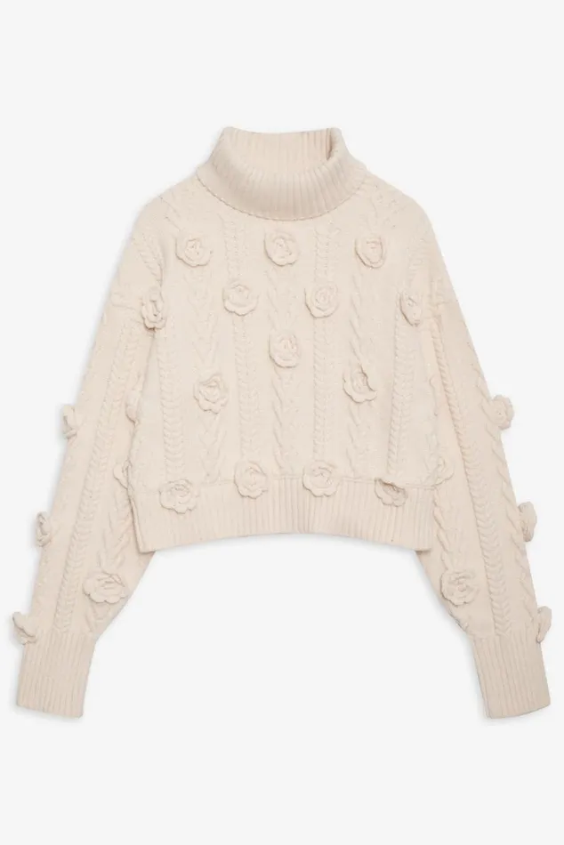 For Love and Lemons Tops Martina Cropped Sweater Ivory 8211 Women For Love and Lemons Tops Martina Cropped Sweater Ivory 8211 Women