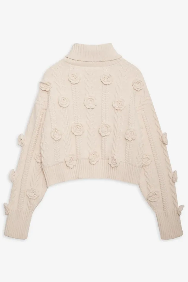 For Love and Lemons Tops Martina Cropped Sweater Ivory 8211 Women For Love and Lemons Tops Martina Cropped Sweater Ivory 8211 Women