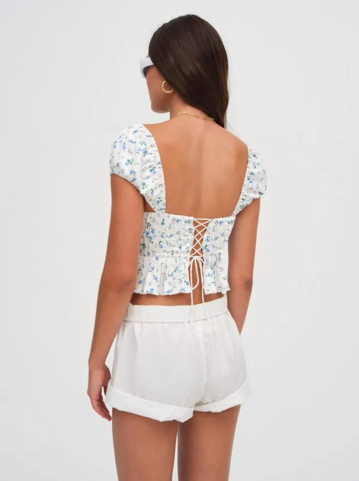 For Love and Lemons Tops Opal Floral Blouse Ivory 8211 Women For Love and Lemons Tops Opal Floral Blouse Ivory 8211 Women