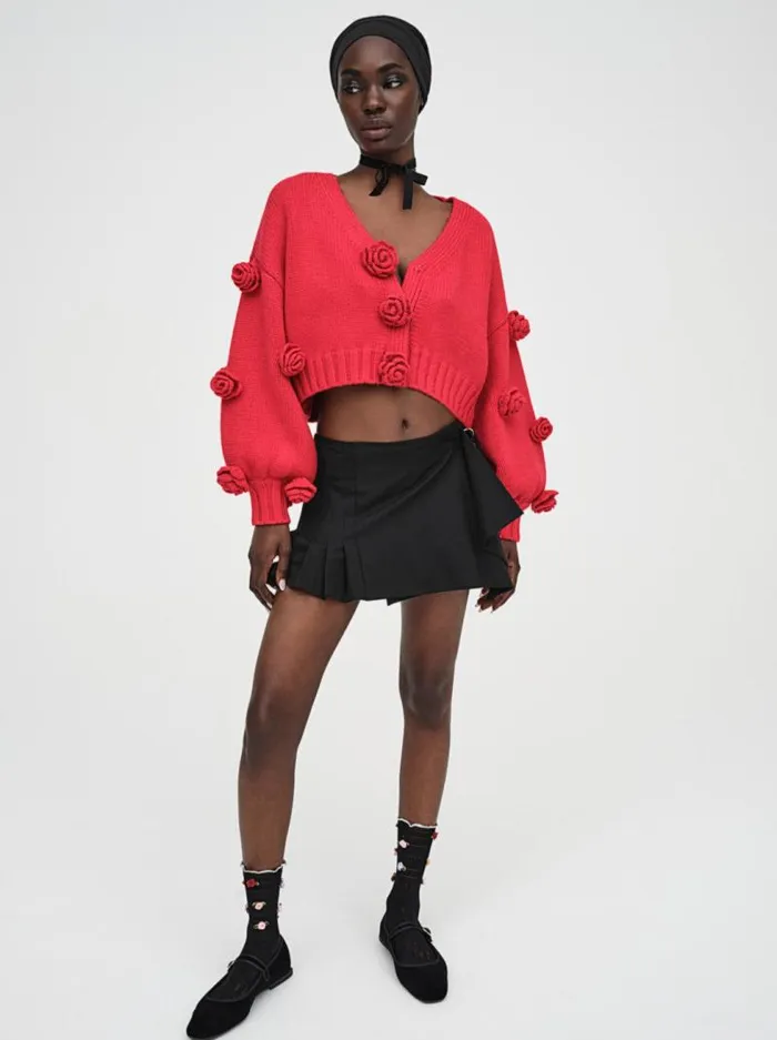 For Love and Lemons Tops Scarlett Cardigan Red 8211 Women For Love and Lemons Tops Scarlett Cardigan Red 8211 Women