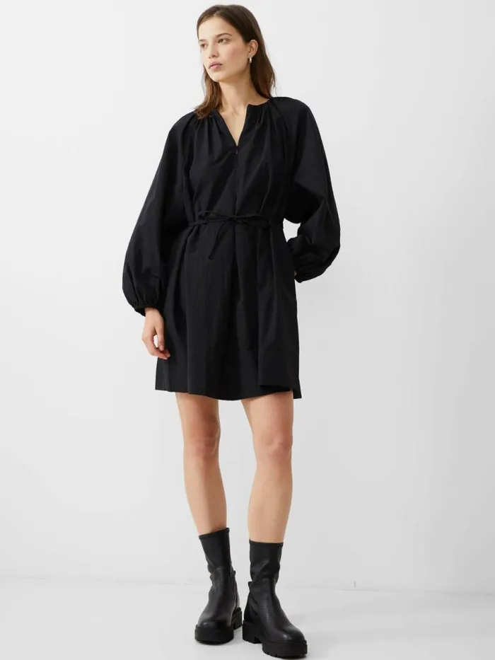 French Connection Alora Zip Dress Blackout Women Dresses