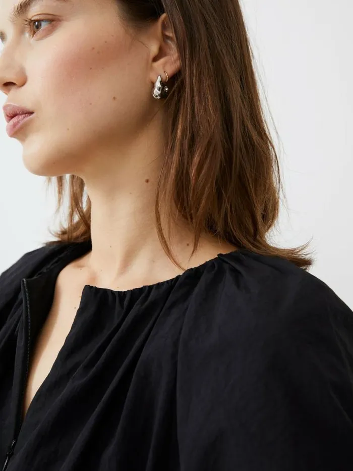 French Connection Alora Zip Dress Blackout Women Dresses