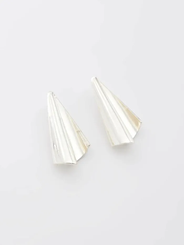 French Connection Architectural Stud Earrings Silver Women Jewellery