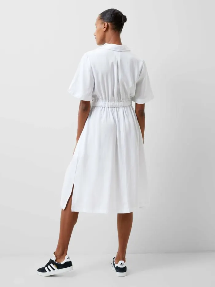 French Connection Arielle Shirt Dress Linen White Women Dresses