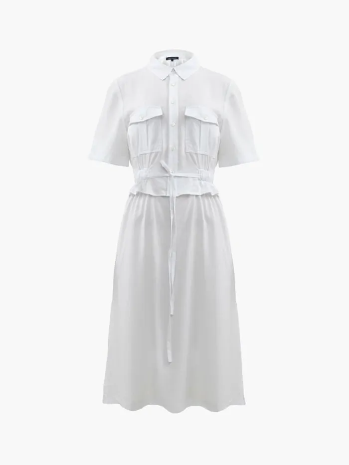 French Connection Arielle Shirt Dress Linen White Women Dresses