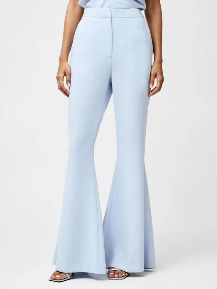 French Connection Arlette Flared Leg Trousers Powder Blue Women Trousers