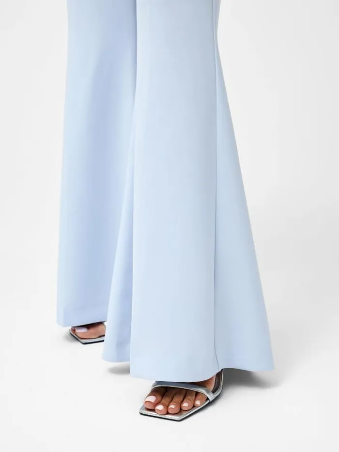 French Connection Arlette Flared Leg Trousers Powder Blue Women Trousers