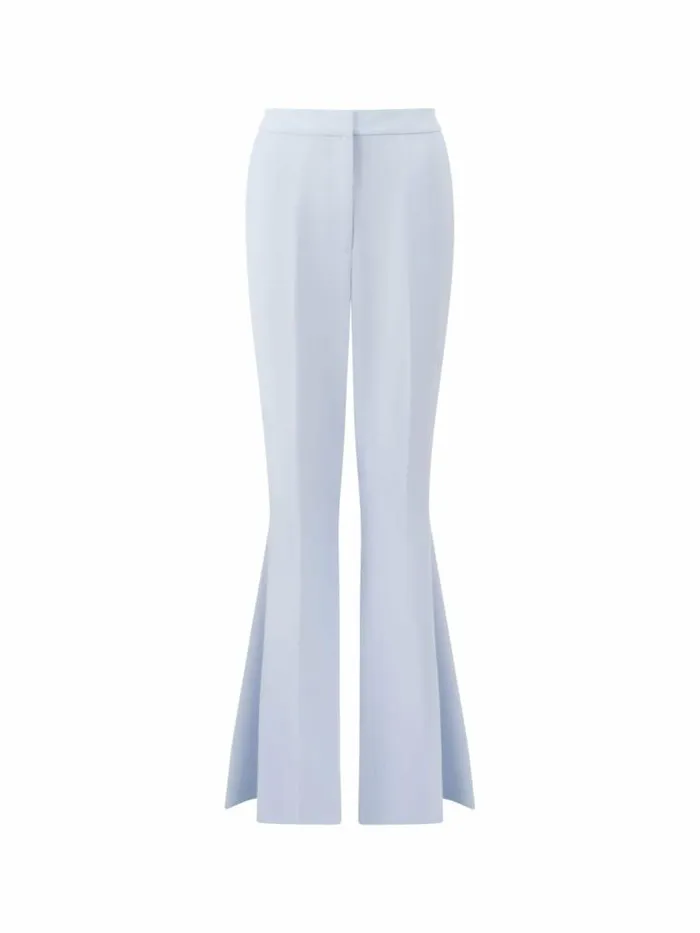 French Connection Arlette Flared Leg Trousers Powder Blue Women Trousers
